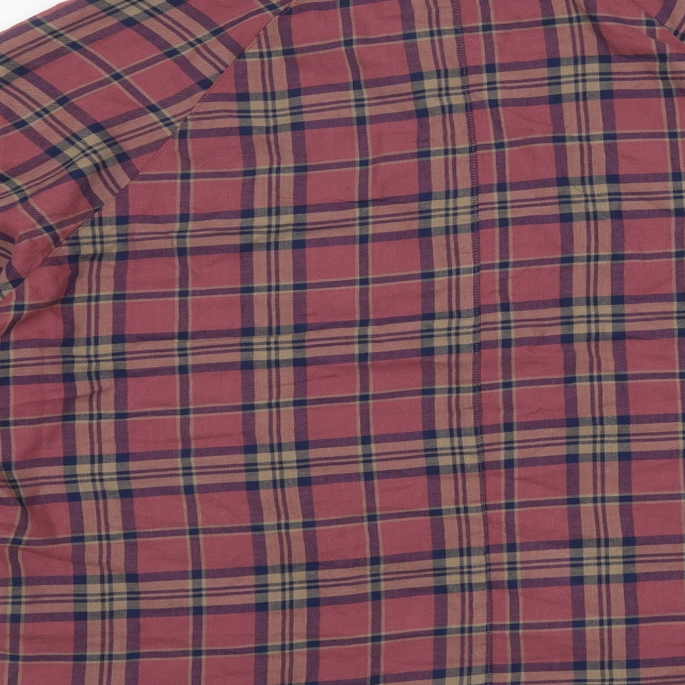 ASOS Womens Purple Plaid Polyester Basic Button-Up Size 8 Collared