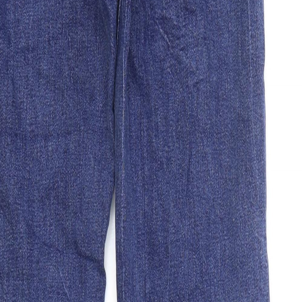 Marks & Spencer Womens Blue Cotton Skinny Jeans Size 8 L32 in Regular Zip