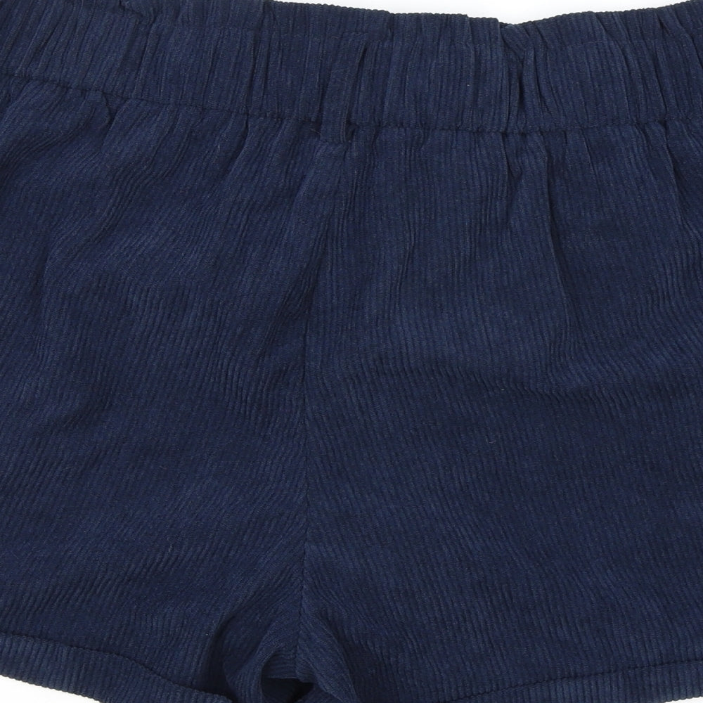 SHEIN Womens Blue Polyester Paperbag Shorts Size XL Regular Button