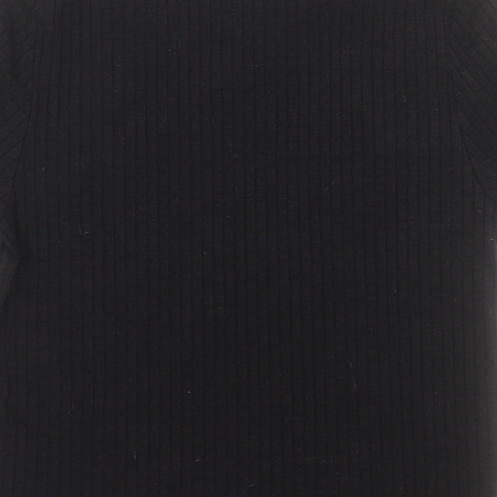 ASOS Womens Black Polyester Basic T-Shirt Size 12 Crew Neck