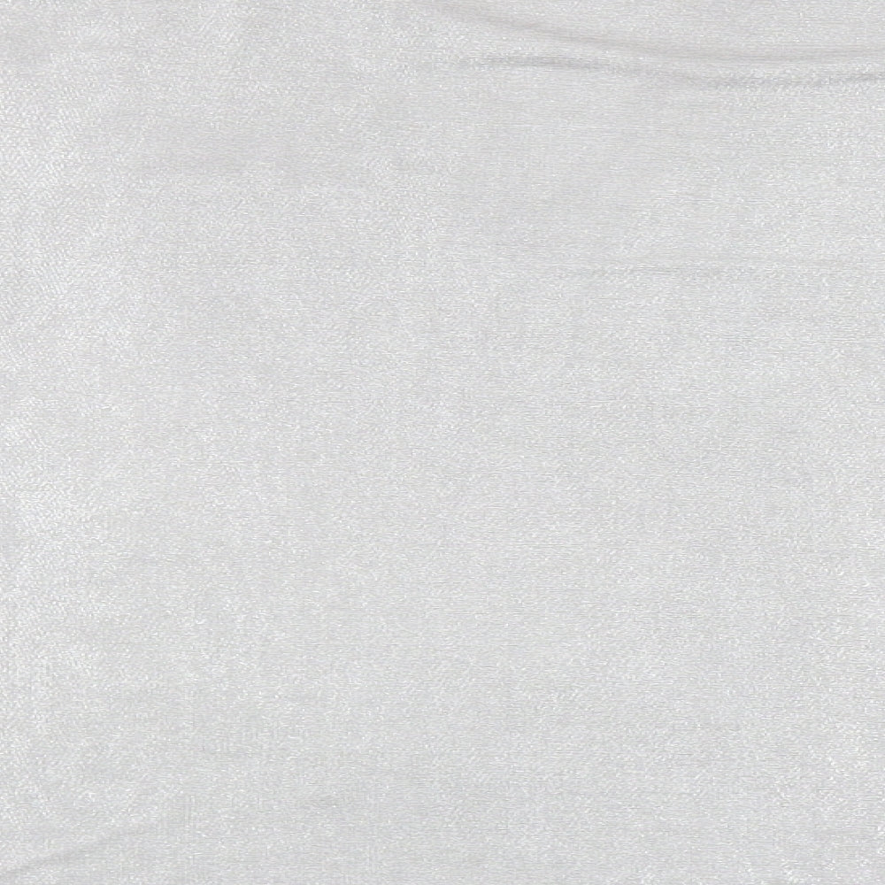 Mango Womens Silver Polyester Basic Blouse Size M Boat Neck