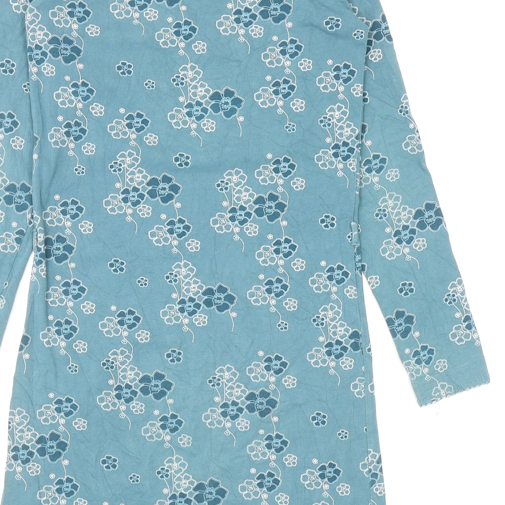 edc by Esprit Girls Blue Floral Polyester Mini Size M Square Neck Pullover