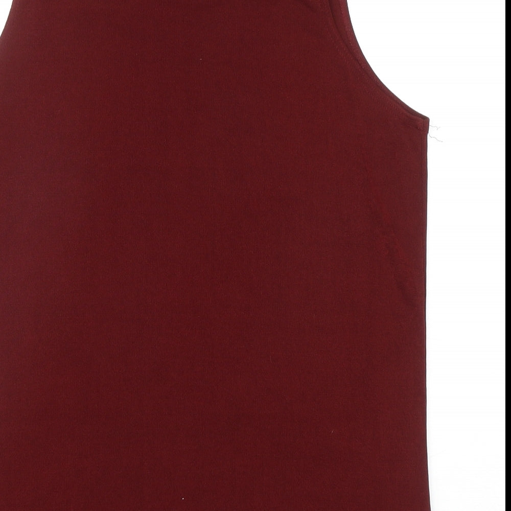 Preworn Womens Red Acetate Basic Tank Size XL Scoop Neck