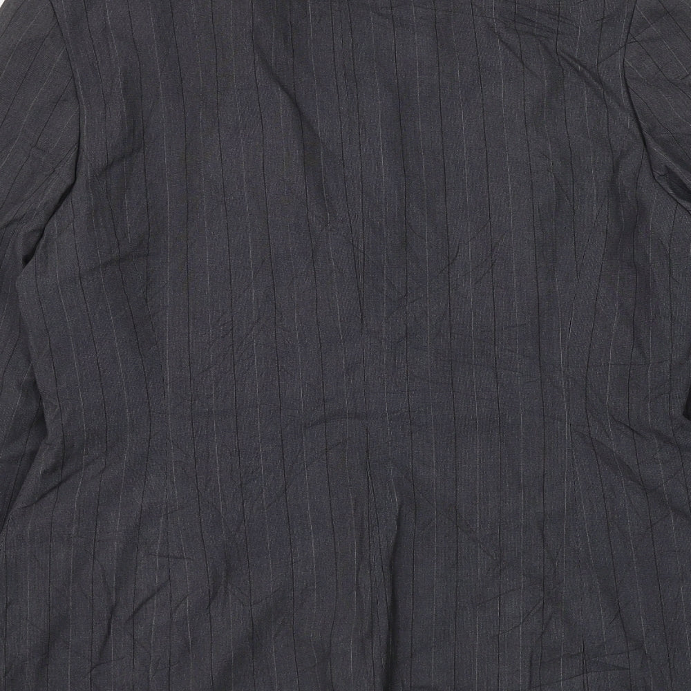 NEXT Womens Grey Striped Jacket Blazer Size 14 Button