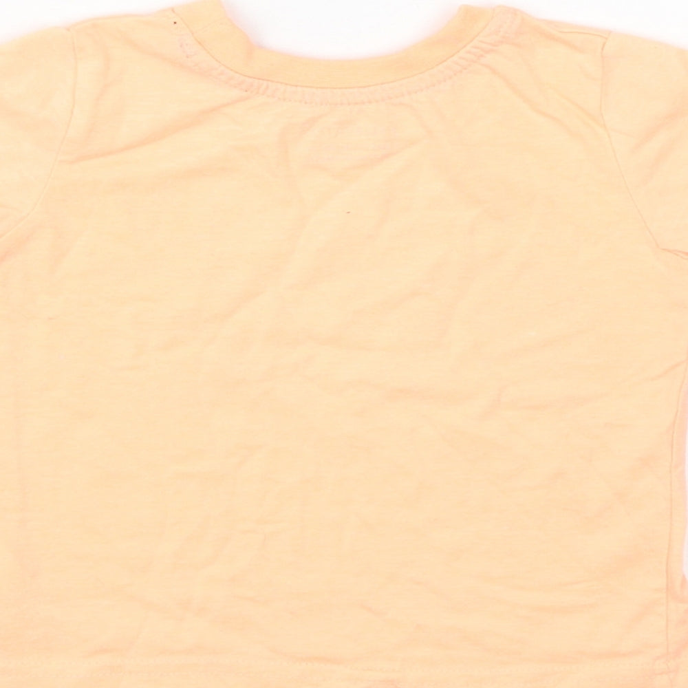 Primark Boys Orange Polyester Basic T-Shirt Size 12-18 Months Round Neck Pullover - Totally Epic