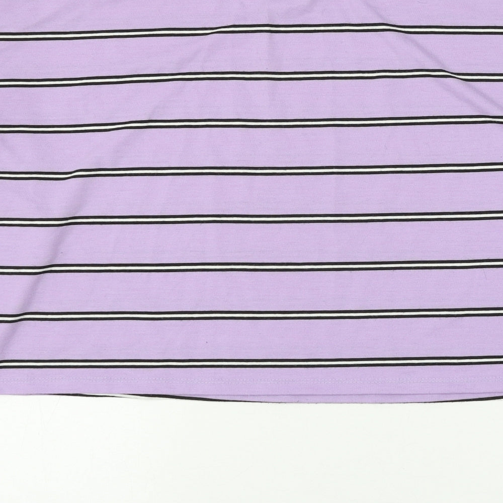 ASOS Womens Purple Striped Polyester Pullover Sweatshirt Size 12 Pullover