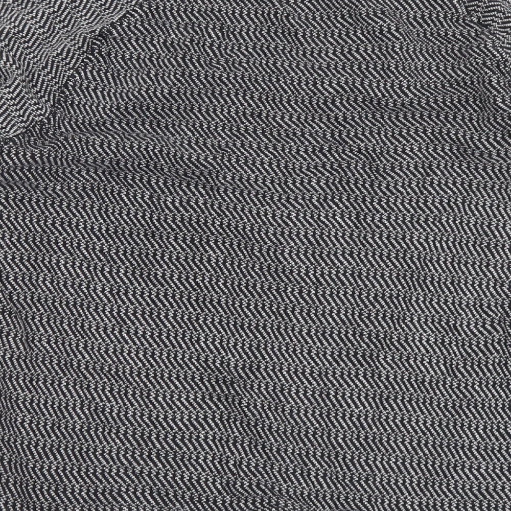 ESMARA Womens Black Geometric Cotton Basic Blouse Size 18 Round Neck