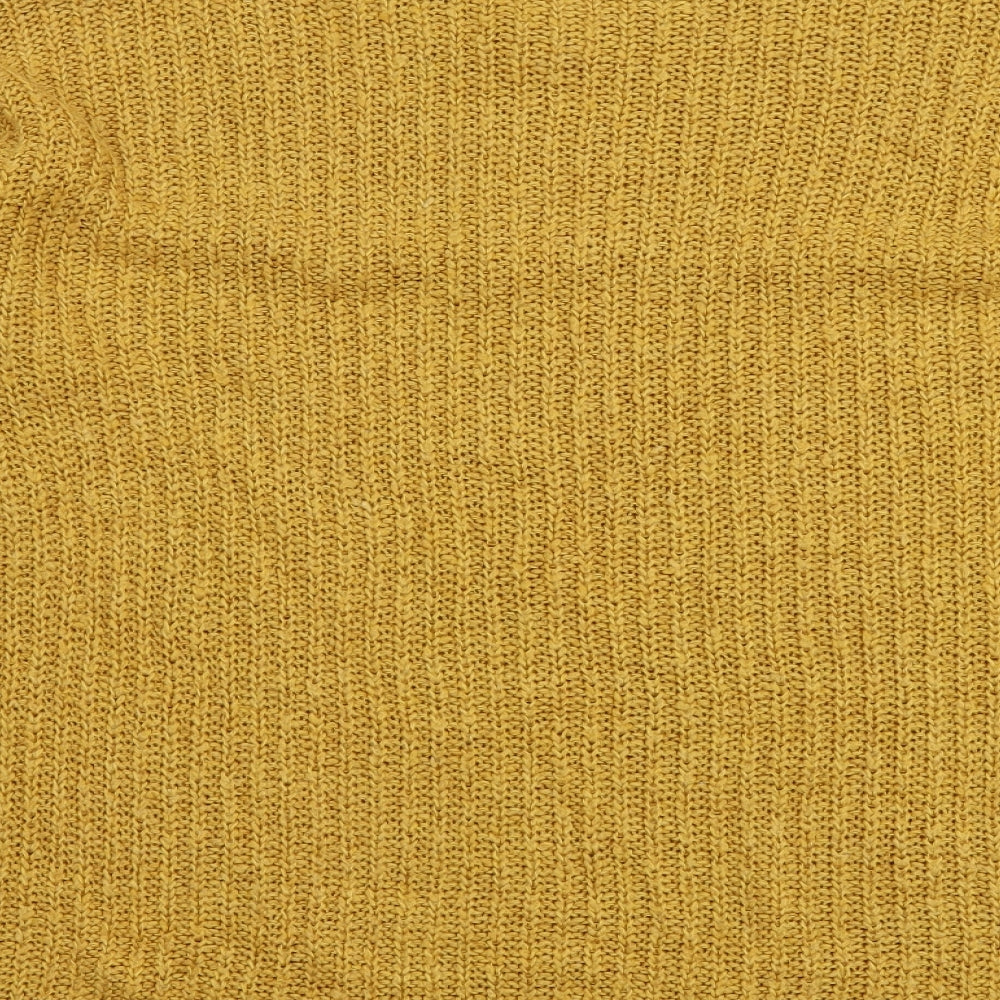 New Look Womens Yellow Round Neck Acrylic Pullover Jumper Size M