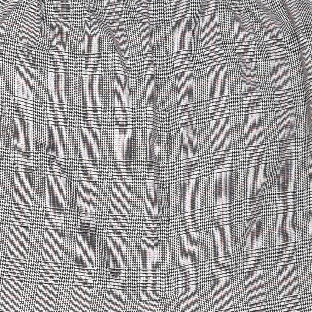 essence Womens Multicoloured Check Polyester A-Line Skirt Size 26 Zip