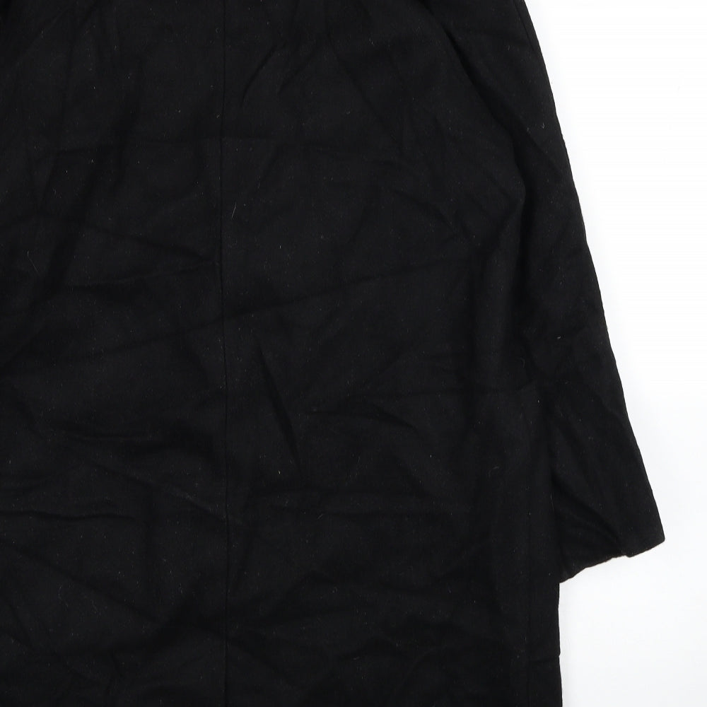 Preworn Womens Black Pea Coat Coat Size 12 Button