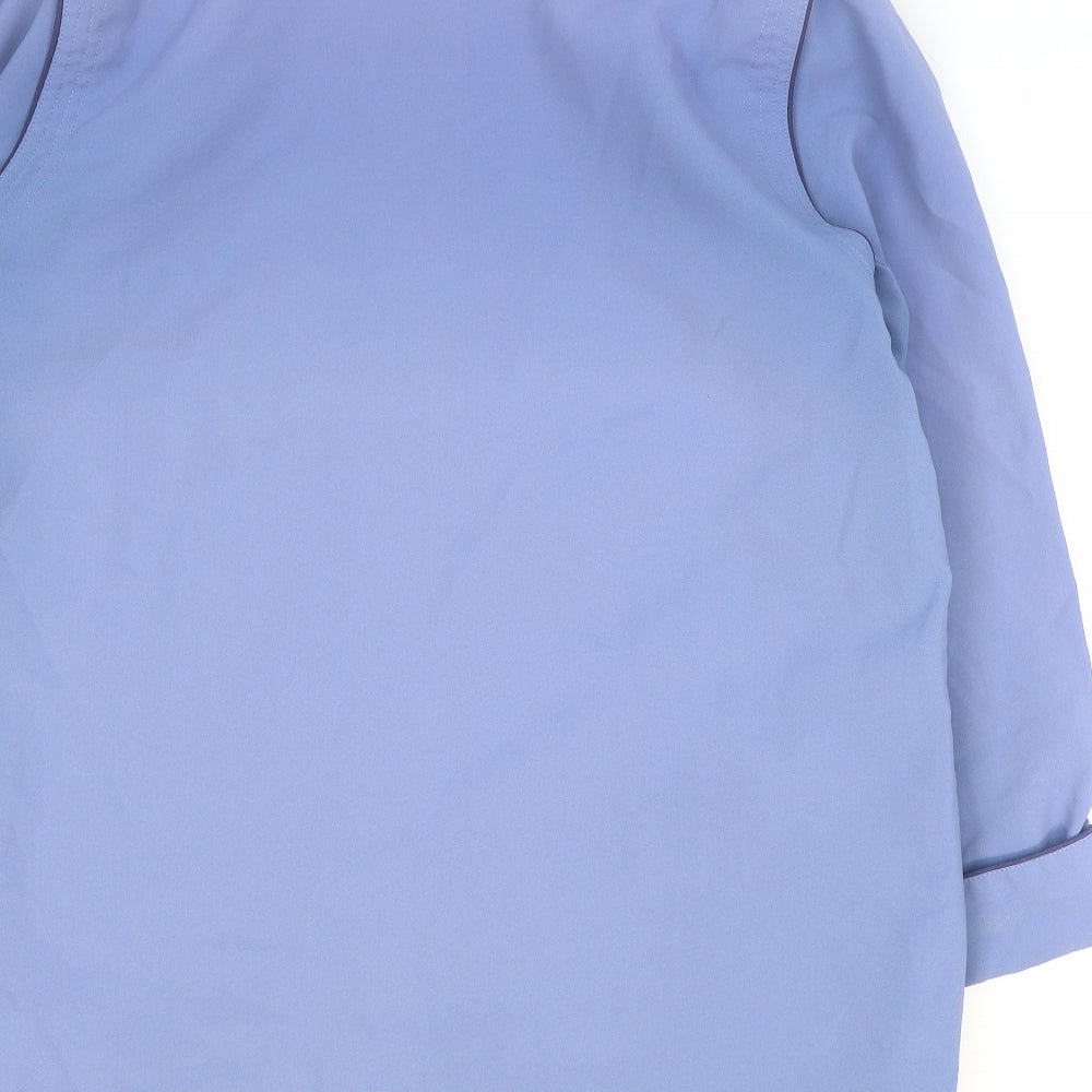 Deanes Womens Blue Trench Coat Coat Size 16 Button