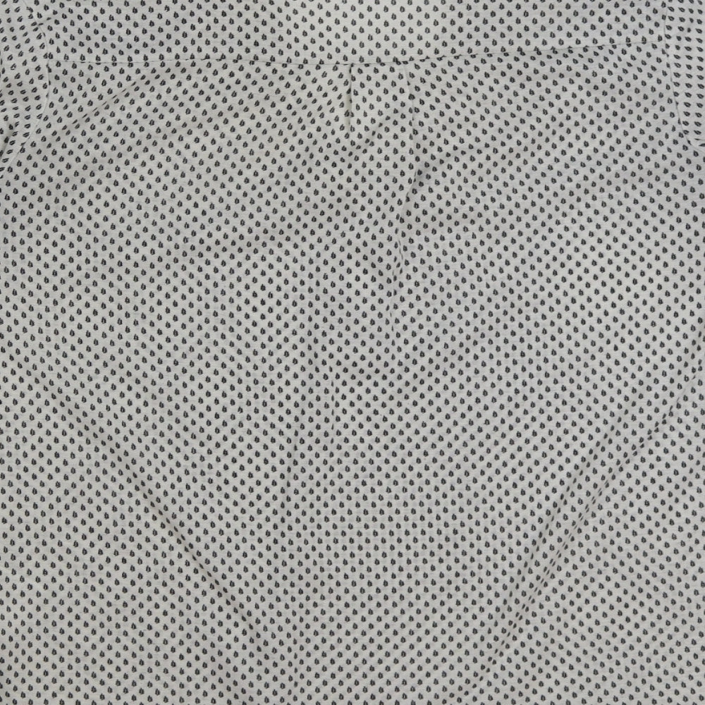 H&M Womens White Geometric Polyester Basic Blouse Size S Collared