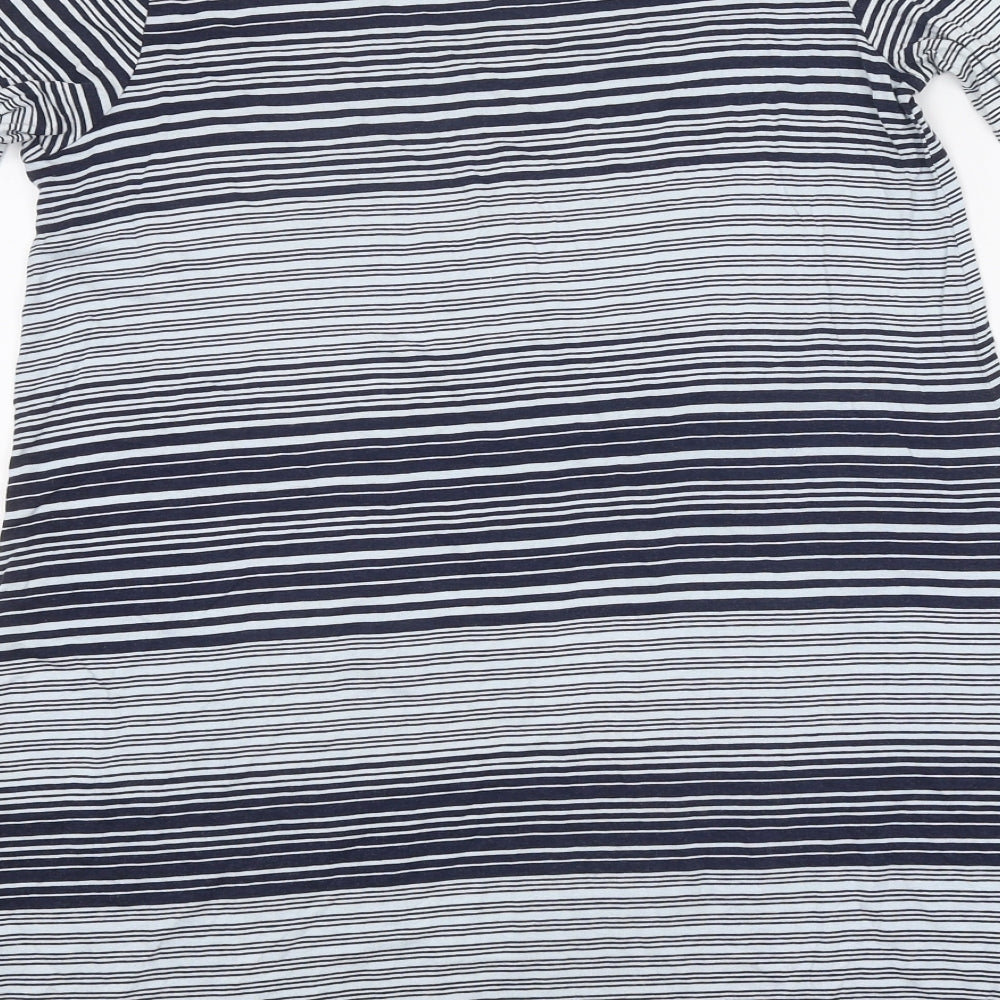 George Womens Multicoloured Striped Polyester A-Line Size 12 Round Neck Pullover