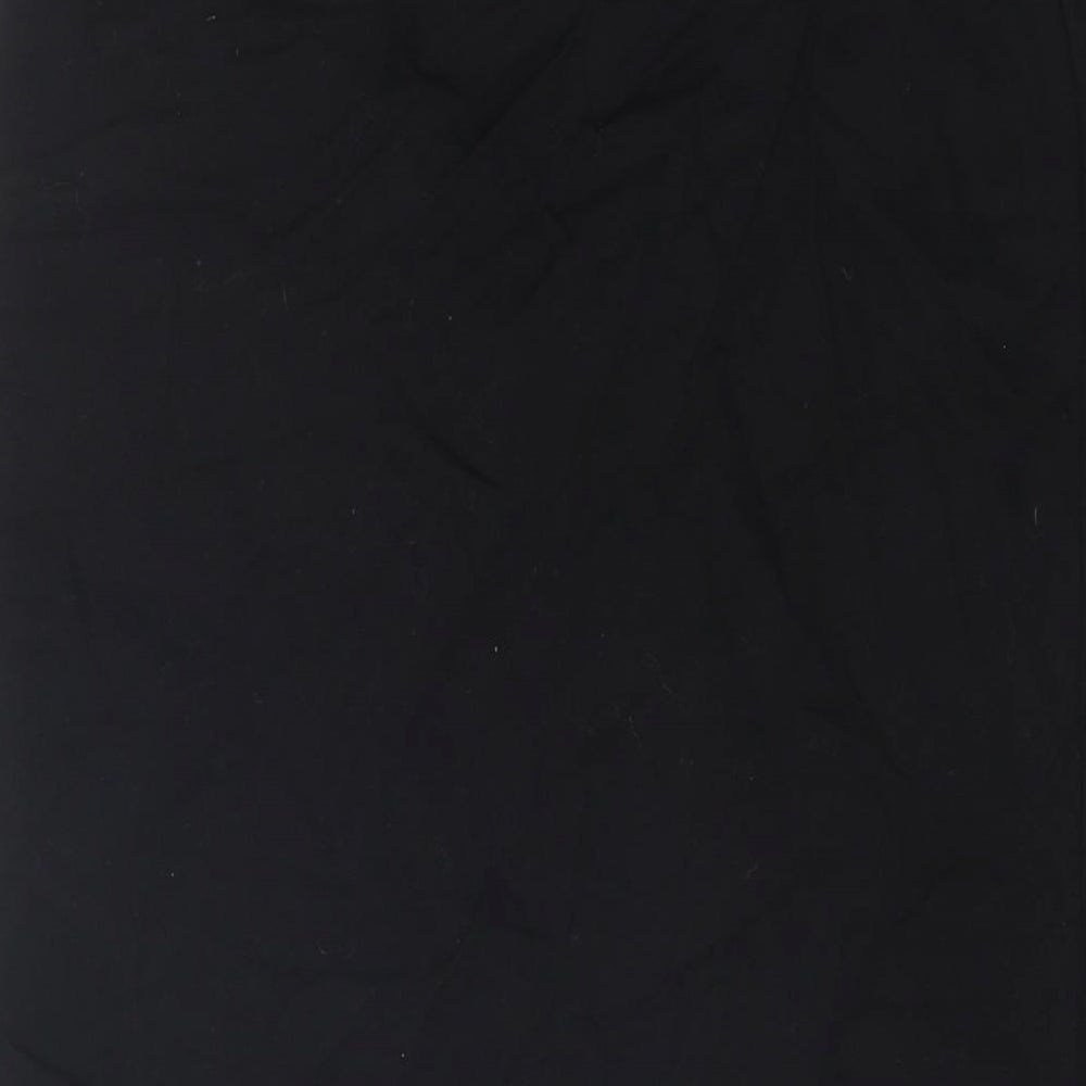 Topshop Womens Black Polyester Straight & Pencil Skirt Size 10 Zip