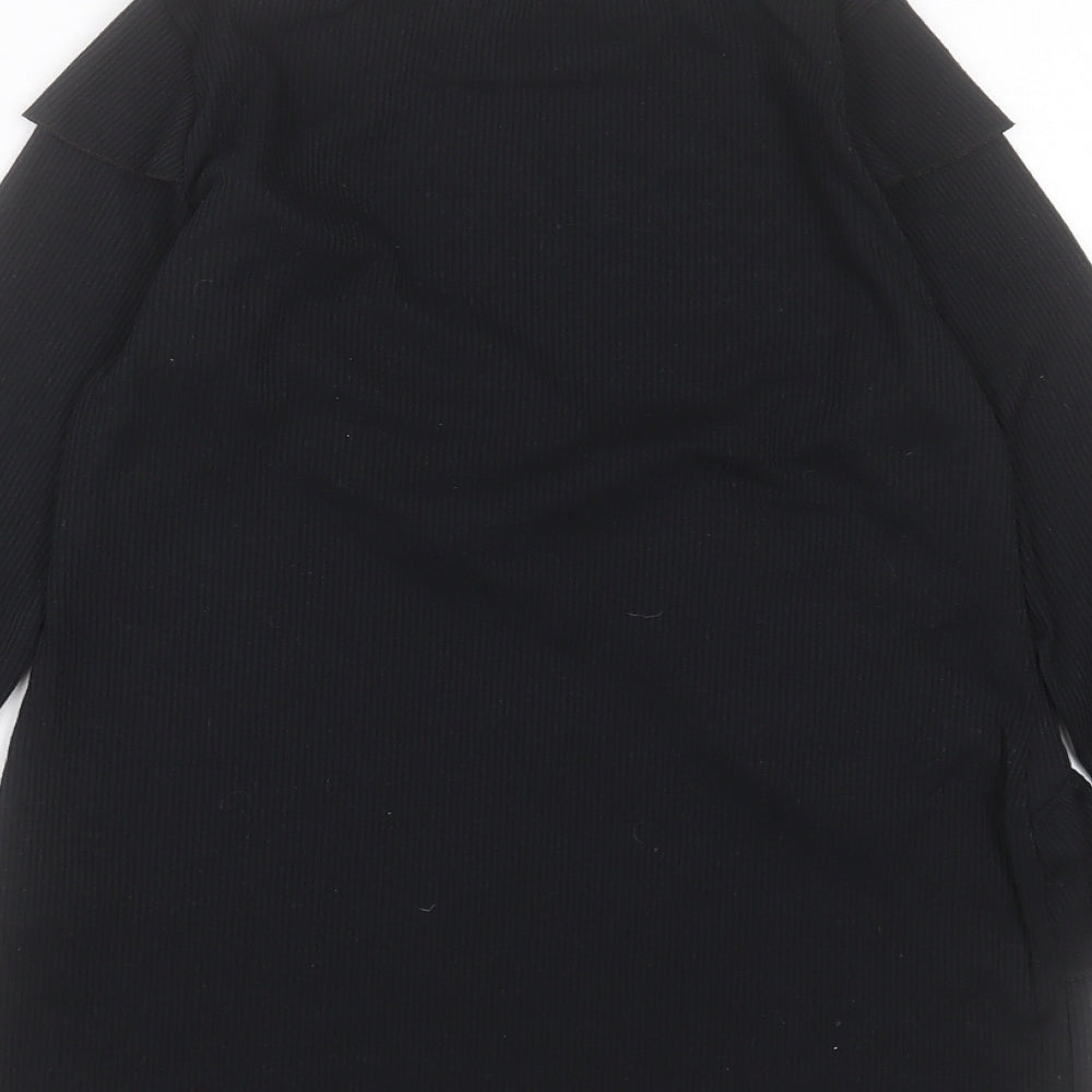 Boohoo Womens Black Crew Neck Polyester Pullover Jumper Size 10