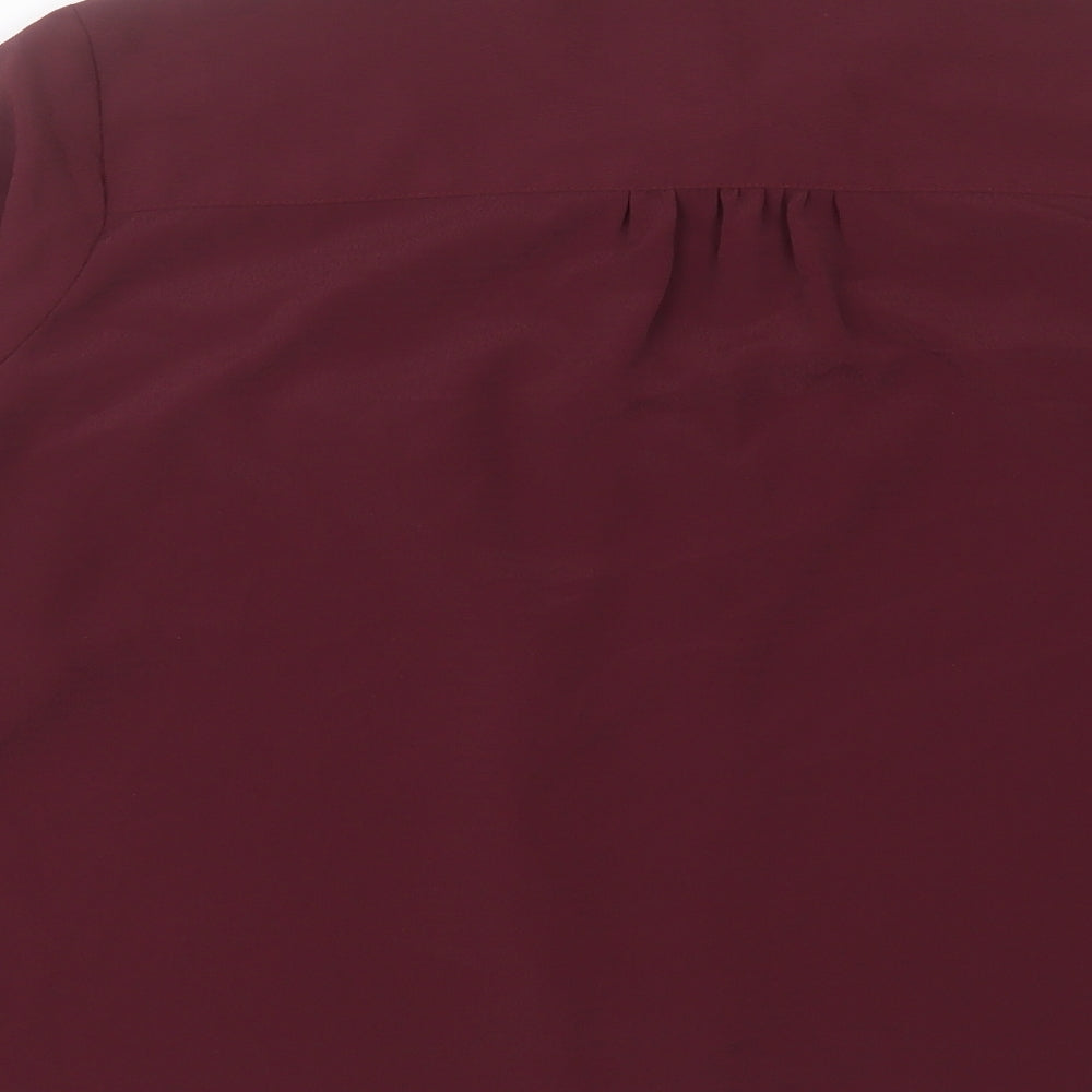 Marks & Spencer Womens Purple Polyester Basic Button-Up Size 18 Collared - Lace Detail