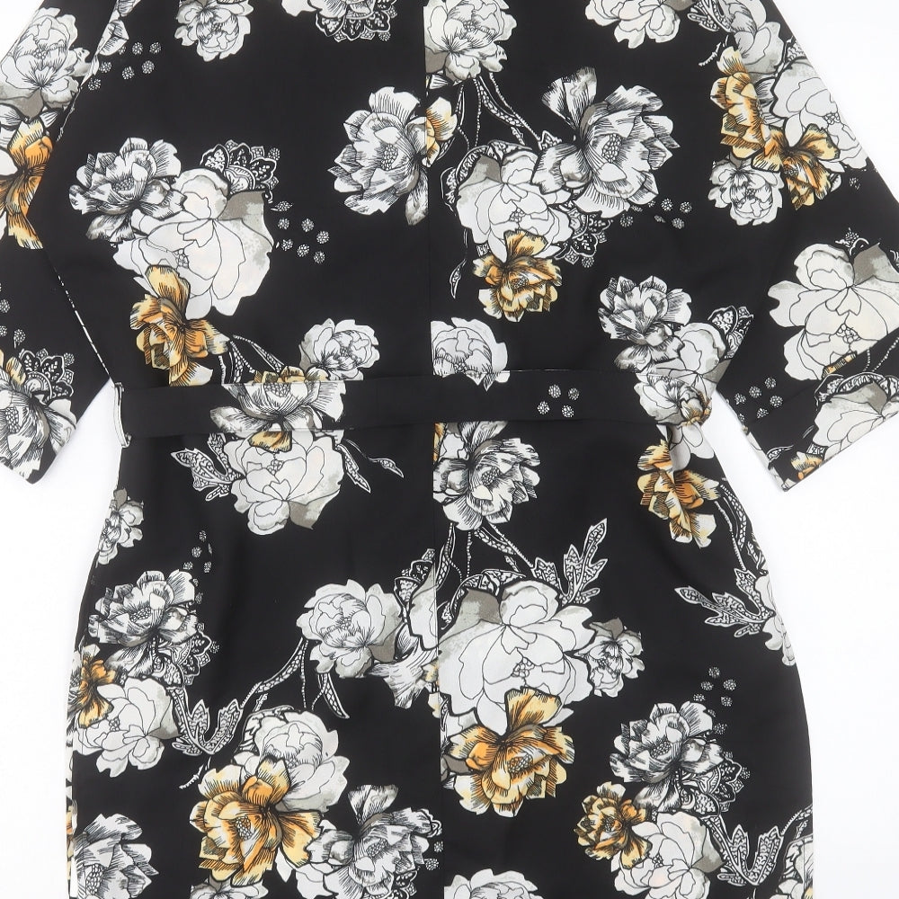 River Island Womens Black Floral Jacket Size 8