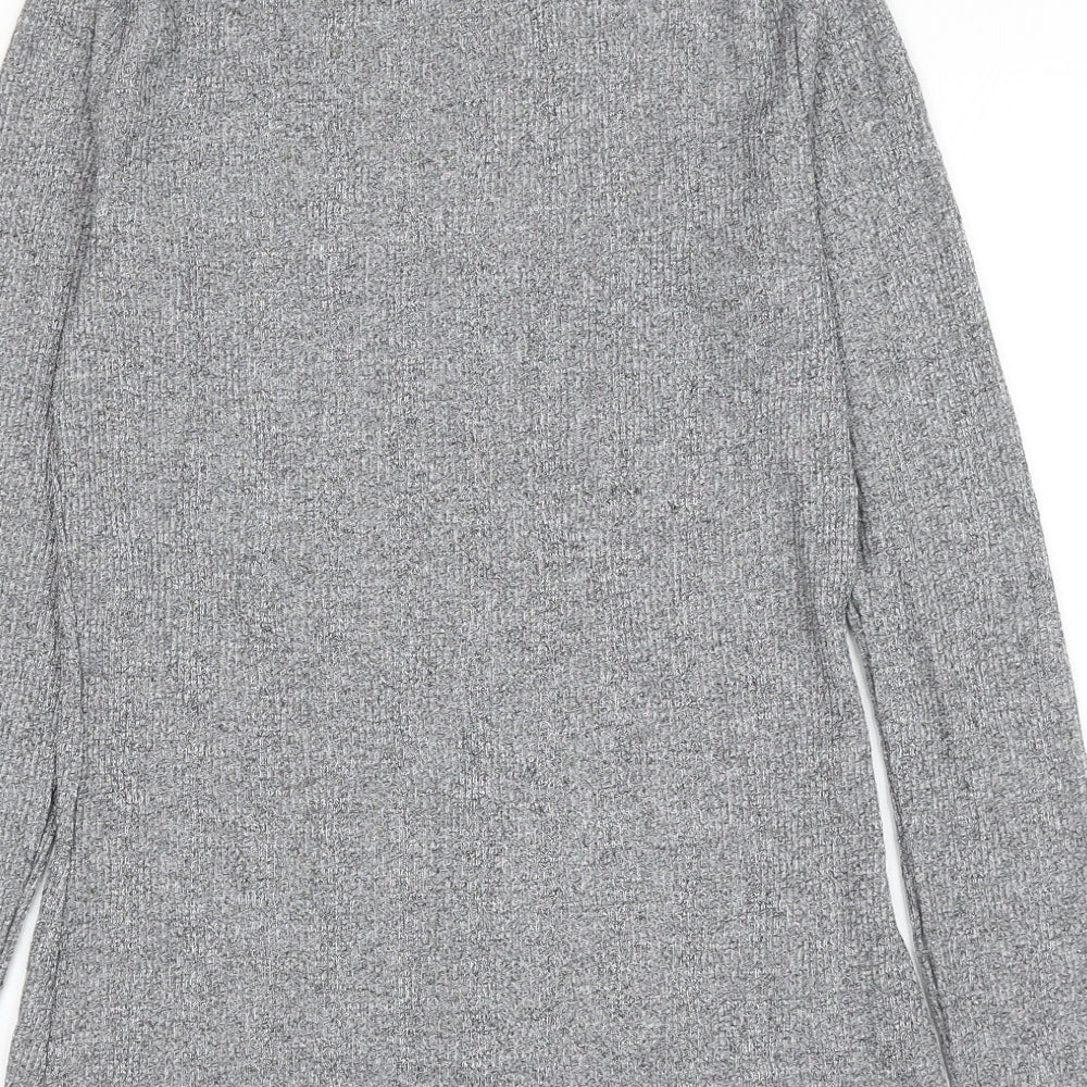 NEXT Womens Grey Round Neck Polyester Pullover Jumper Size 14