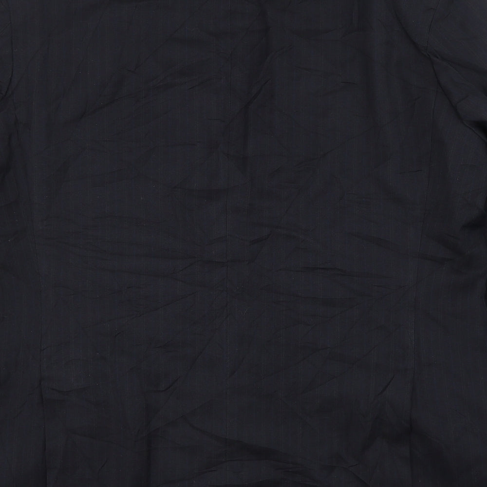 Marks & Spencer Mens Blue Striped Polyester Jacket Suit Jacket Size 42