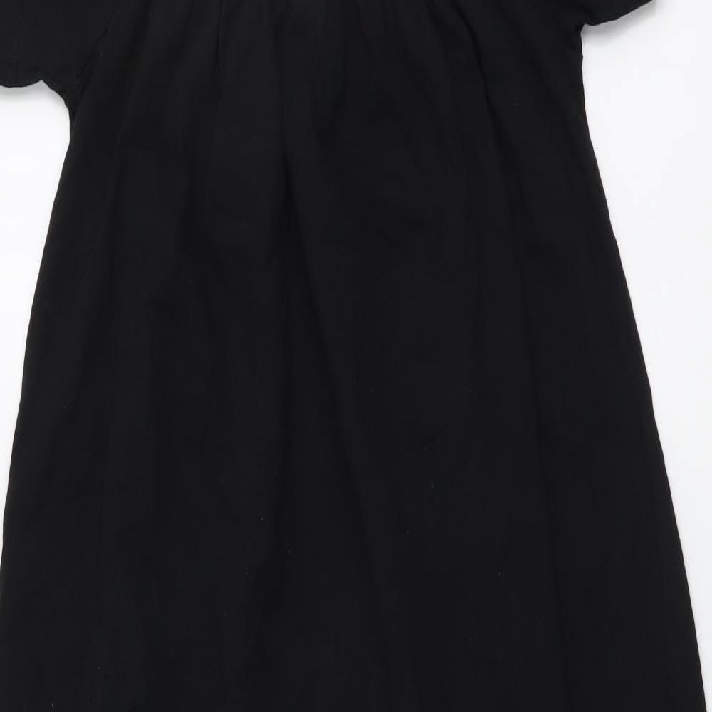 Red Herring Womens Black Cotton A-Line Size 8 Round Neck Pullover