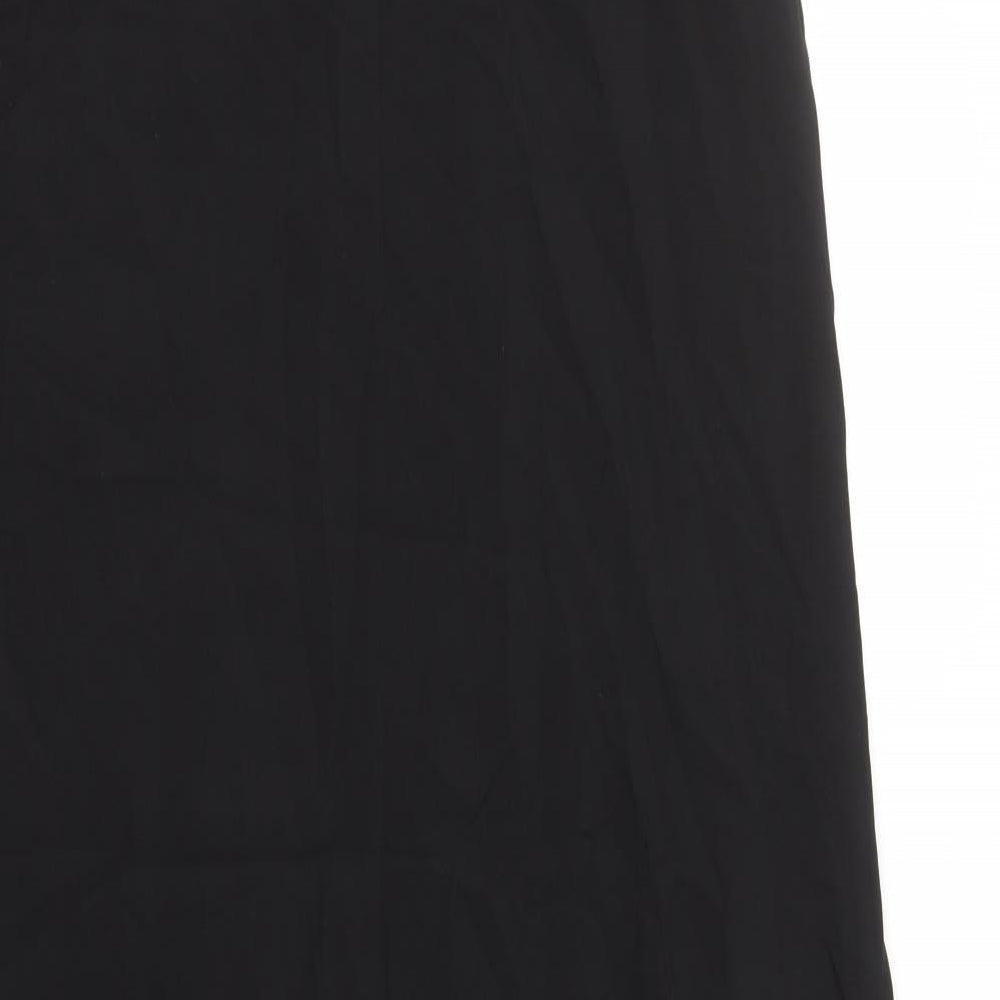 Marks & Spencer Womens Black Polyester Slip Dress Size 10 Square Neck Pullover