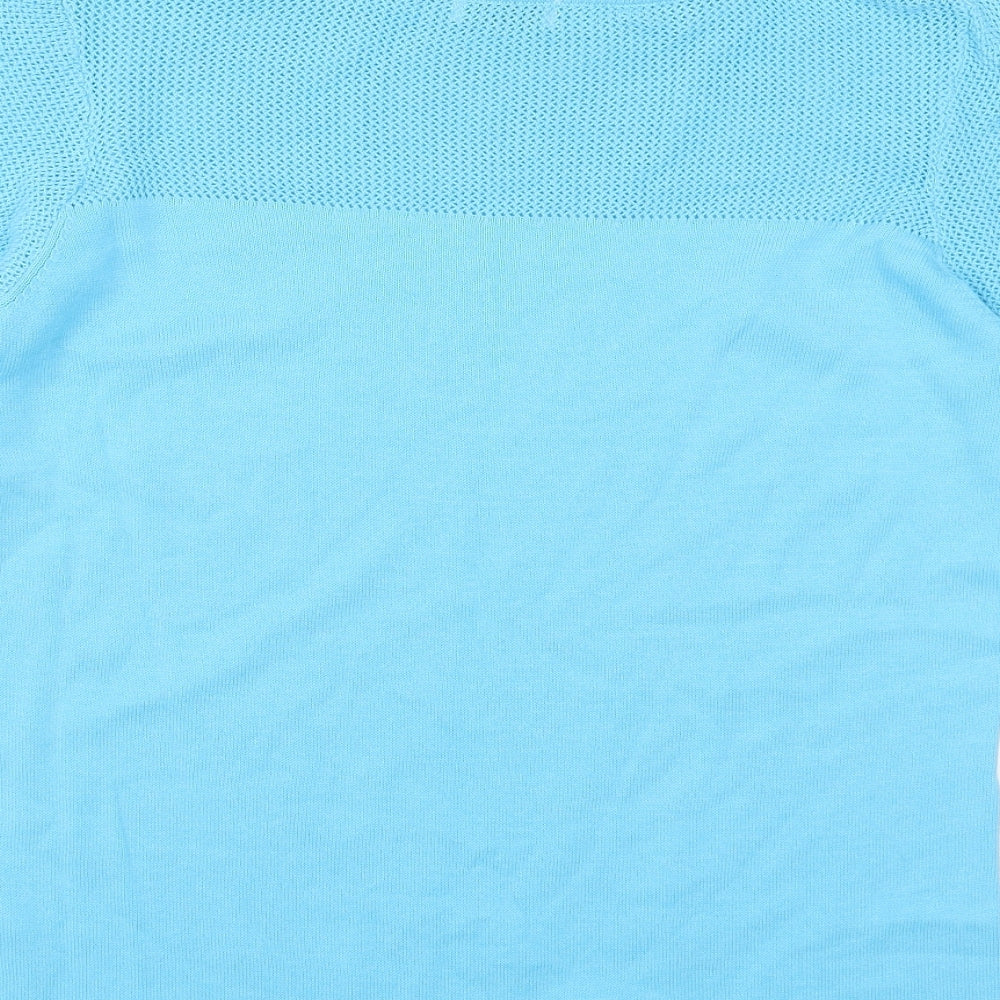 Damart Womens Blue Round Neck Cotton Pullover Jumper Size 14 - Size 14-16