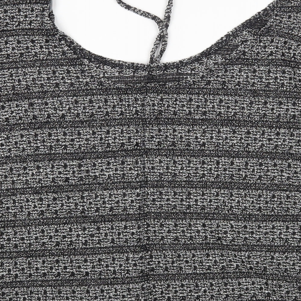 NEXT Womens Grey Round Neck Polyester Pullover Jumper Size 16