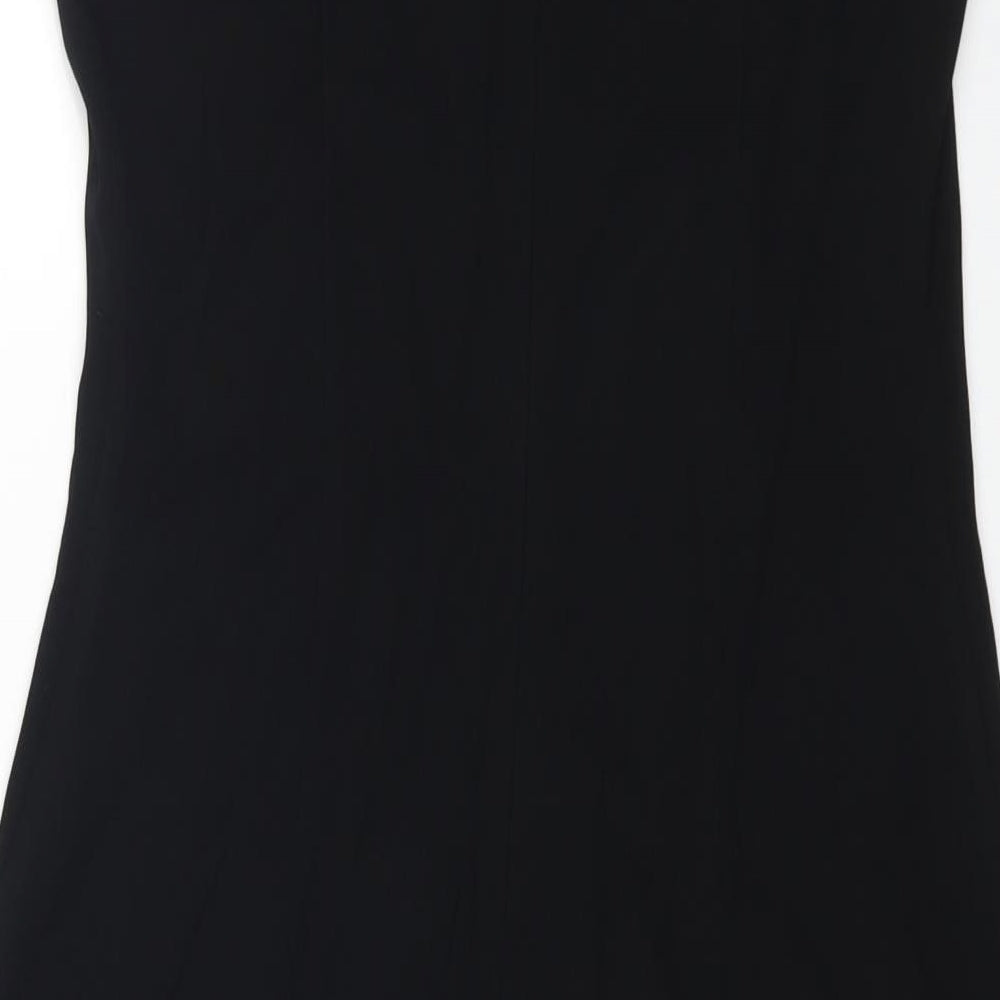 Country Road Womens Black Polyester A-Line Size 8 Boat Neck Zip
