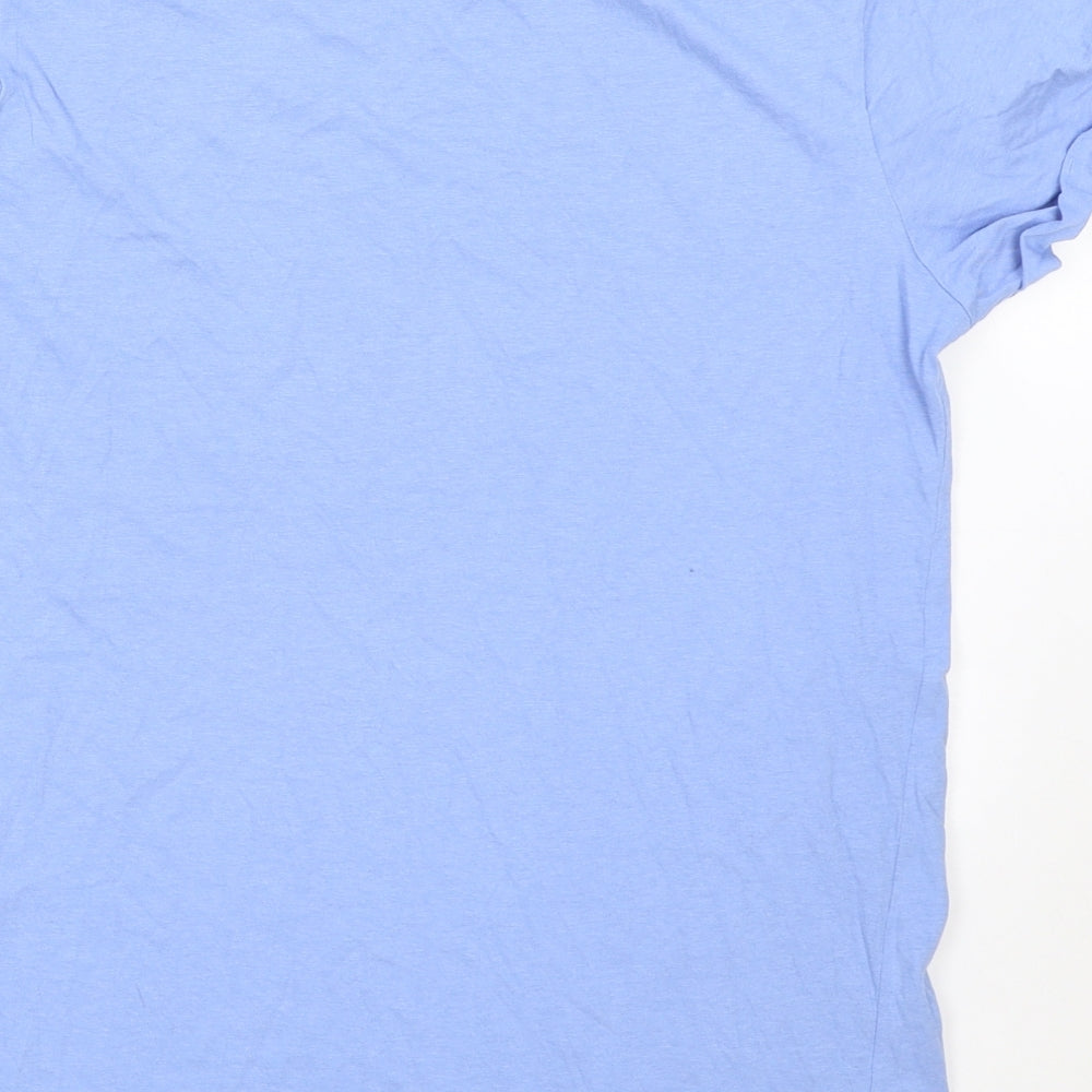 Paramour Womens Blue Cotton Basic T-Shirt Size 12 Round Neck - You Me Oui
