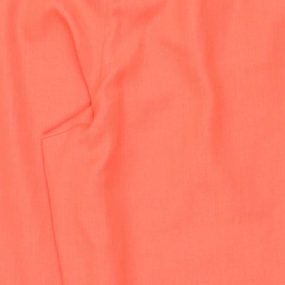ASOS Womens Orange Polyester Trousers Size 10 L25.5 in Regular Zip