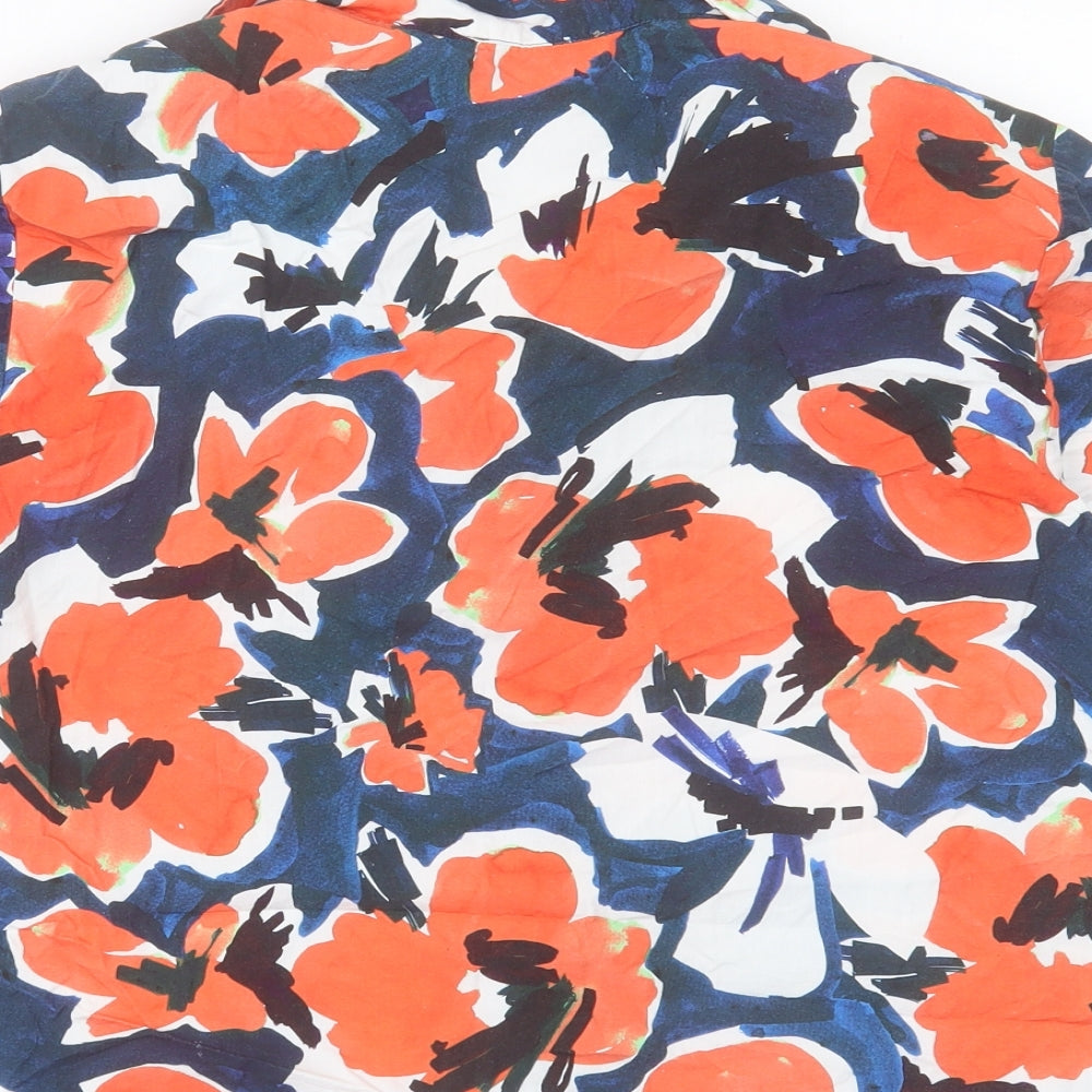 Mudo Collection Womens Multicoloured Floral Cotton Basic Button-Up Size 14 Collared