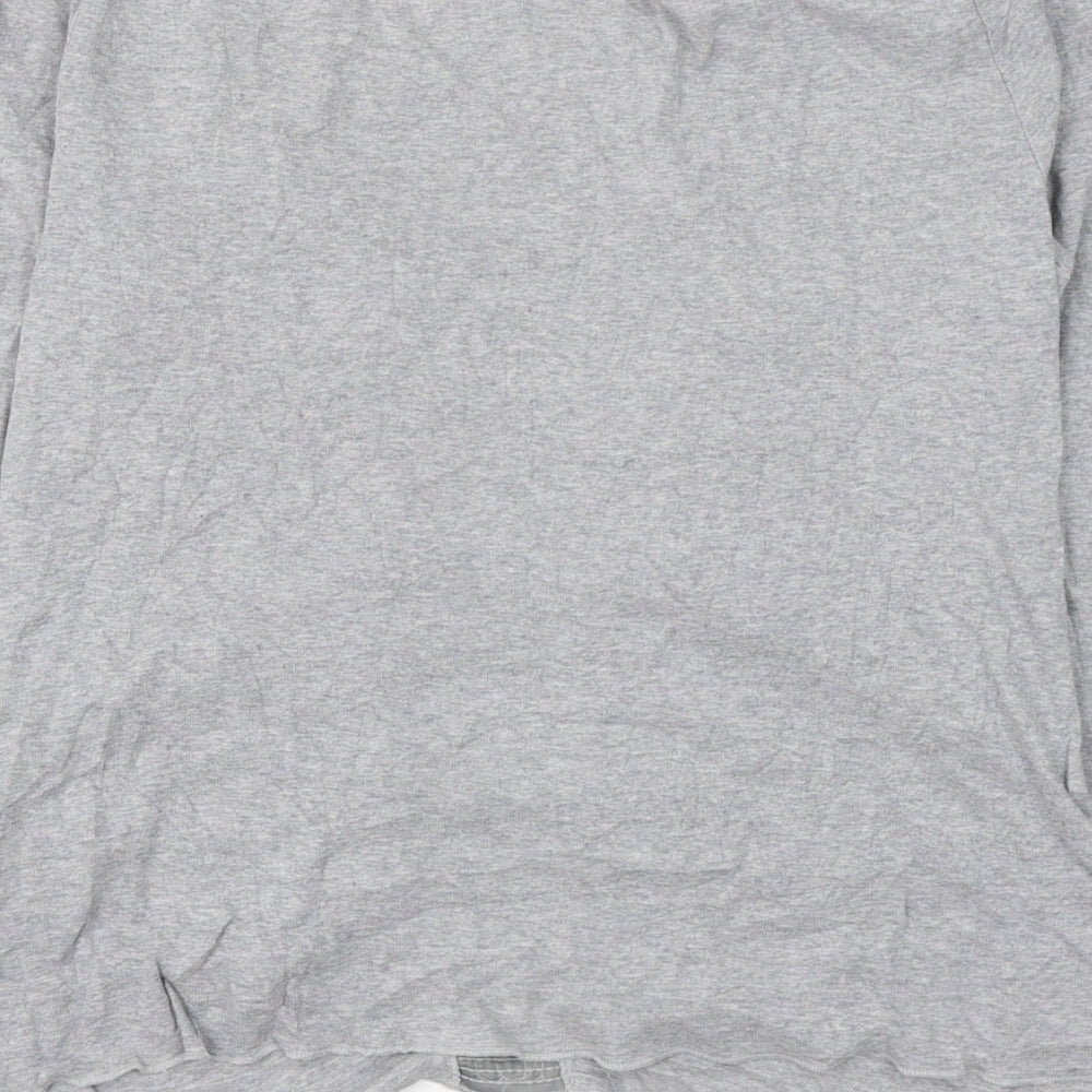 Marks & Spencer Womens Grey Cotton Basic Blouse Size 14 V-Neck