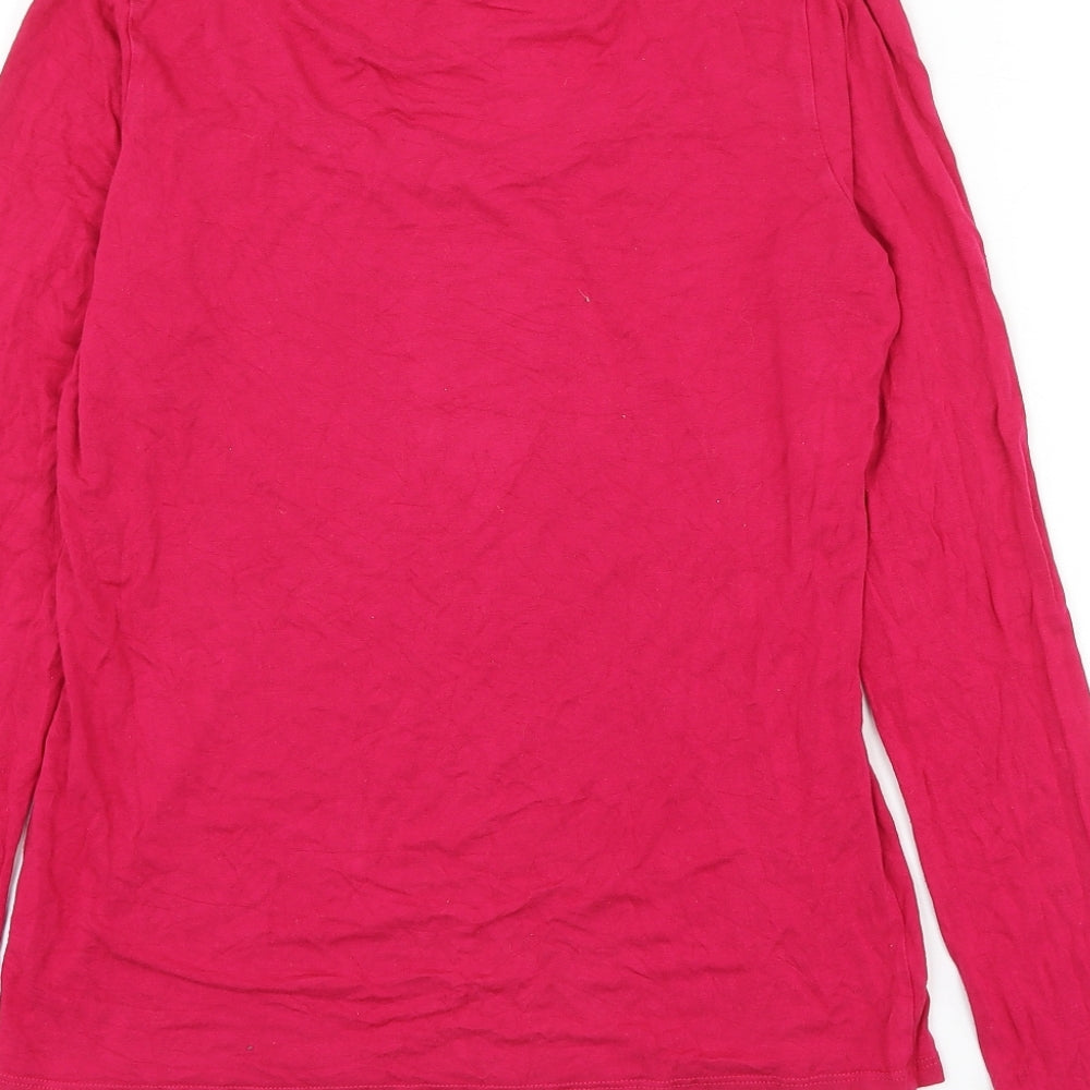 Per Una Womens Pink Polyester Basic Blouse Size 12 Scoop Neck