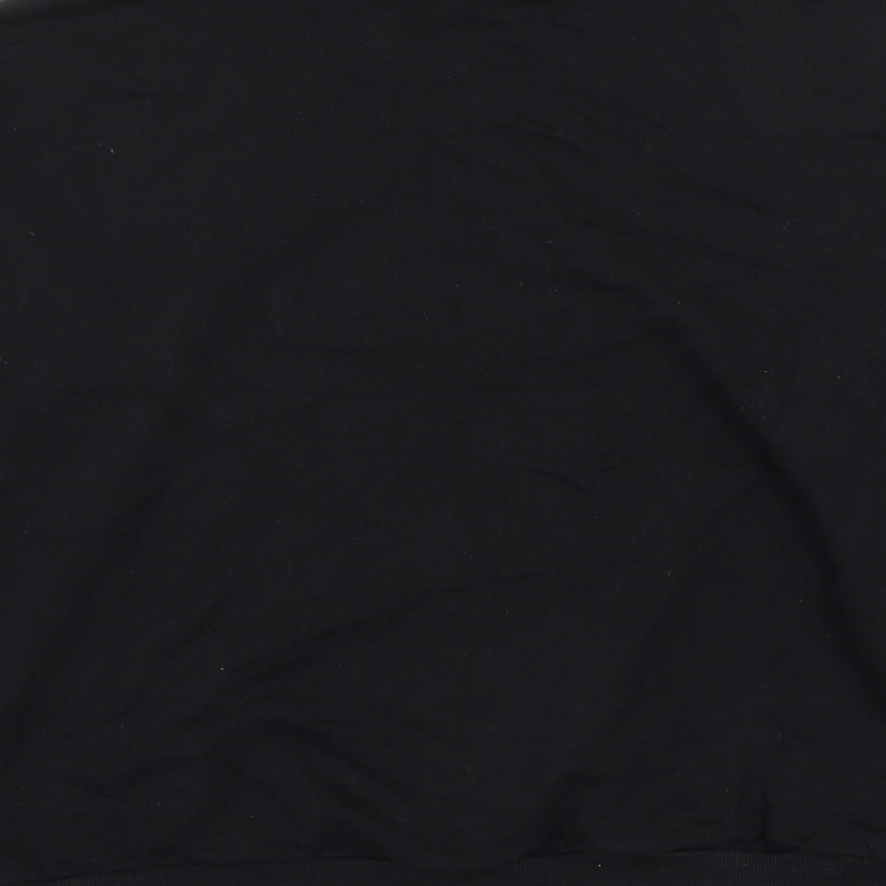 Topshop Womens Black Cotton Pullover Sweatshirt Size 10 Pullover