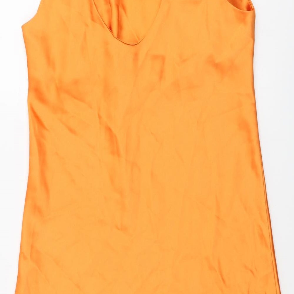 ASOS Womens Orange Polyester Mini Size 10 Round Neck Pullover