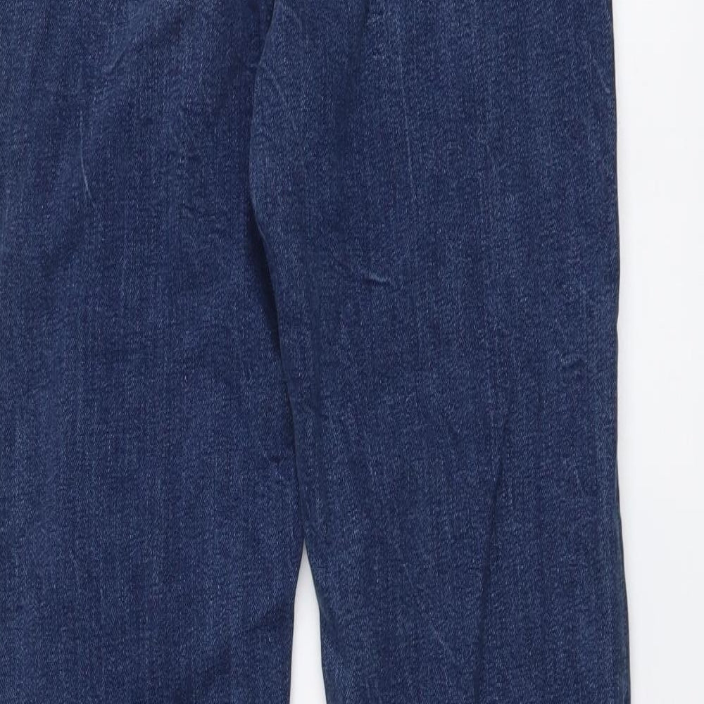 Marks & Spencer Womens Blue Cotton Skinny Jeans Size 8 L32 in Slim Button