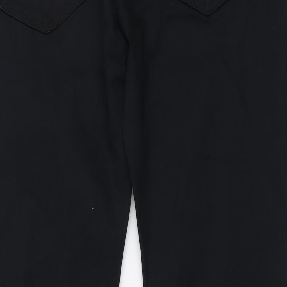 Marks & Spencer Womens Black Cotton Straight Jeans Size 36 in L31 in Regular Button