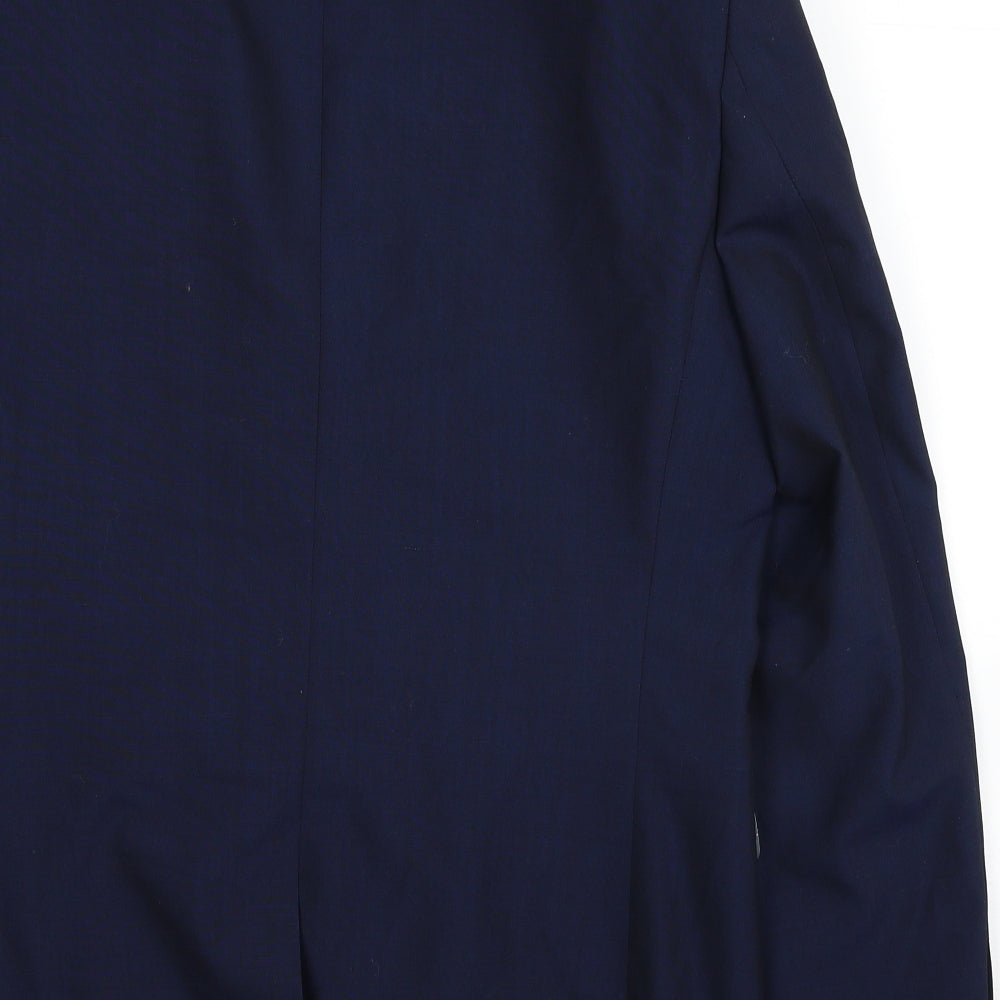 Marks & Spencer Mens Blue Wool Jacket Suit Jacket Size 42 - Shoulder Pads