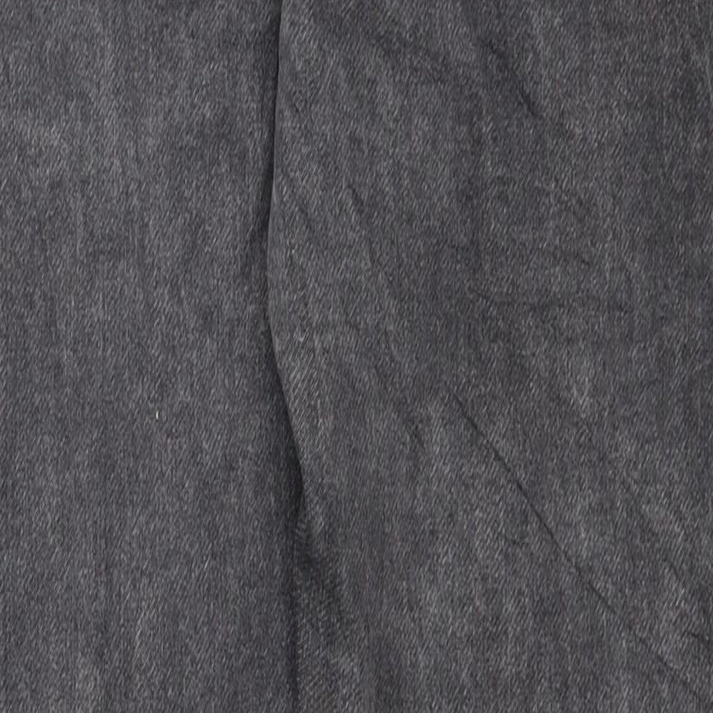 Next Womens Grey Cotton Tapered Jeans Size 30 L29 in Slim Zip