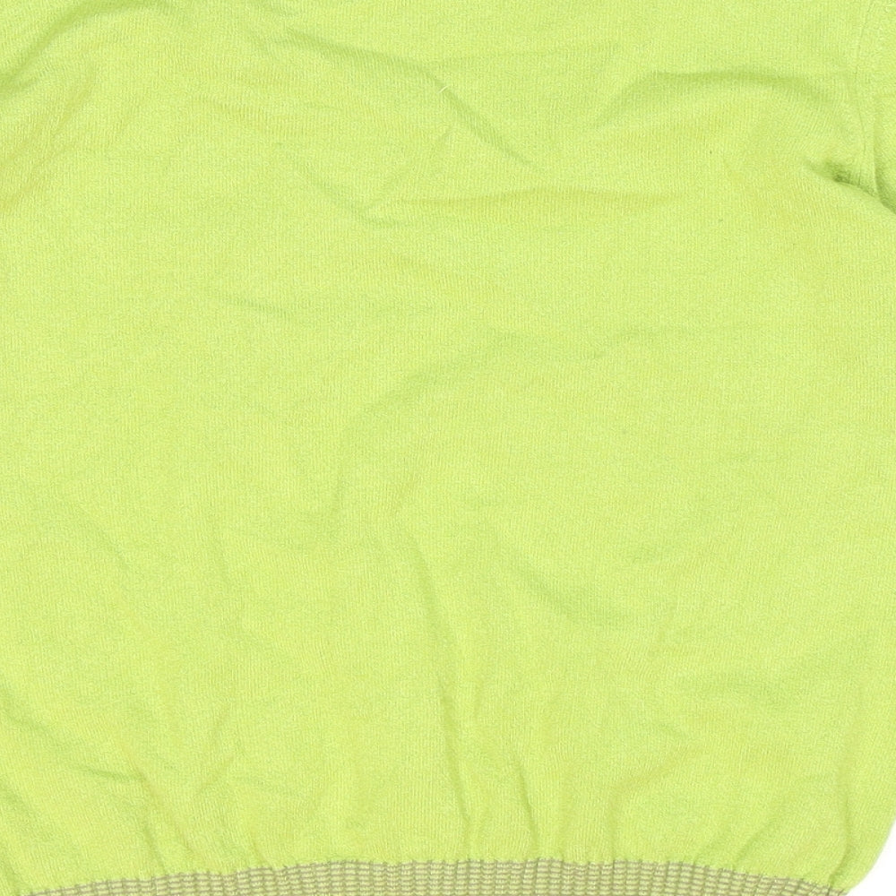 Marks and Spencer Womens Green V-Neck Viscose Pullover Jumper Size 14