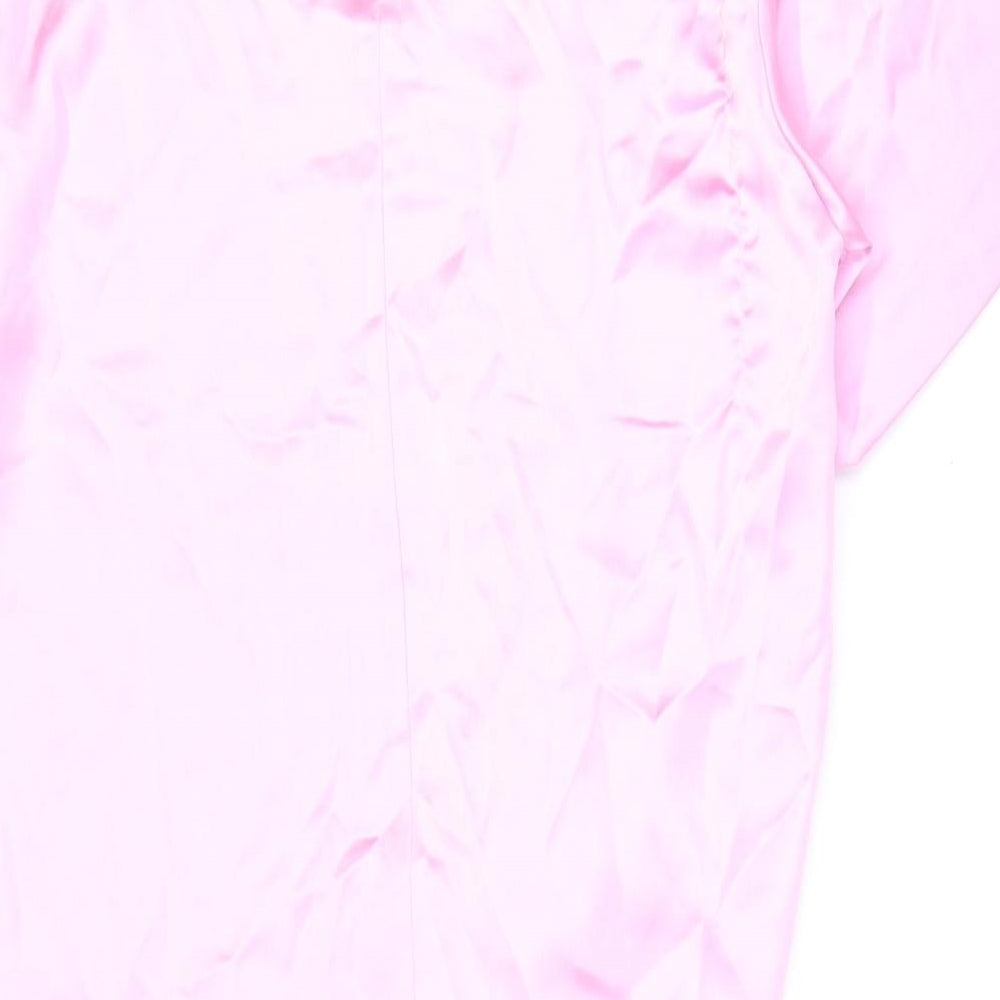 Zara Womens Pink Polyester Shift Size S Round Neck Pullover - Knotted