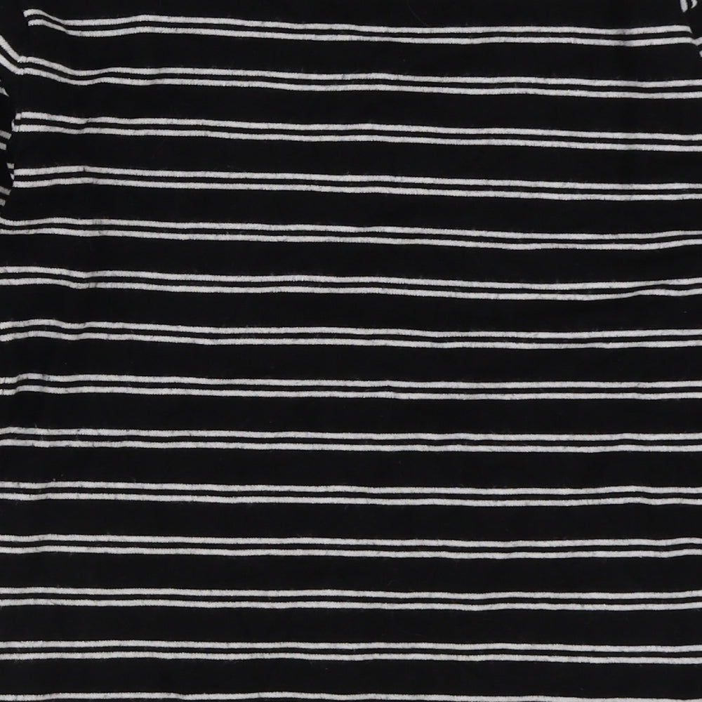 Atmosphere Womens Black Striped Viscose Basic T-Shirt Size 8 Round Neck