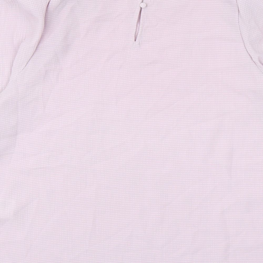 H&M Womens Purple Polyester Basic Blouse Size M Round Neck