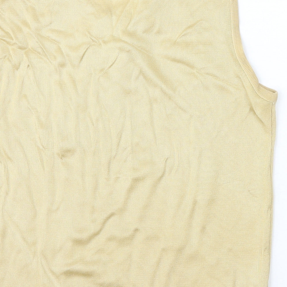 Preworn Womens Beige Polyester Basic Tank Size 12 Round Neck