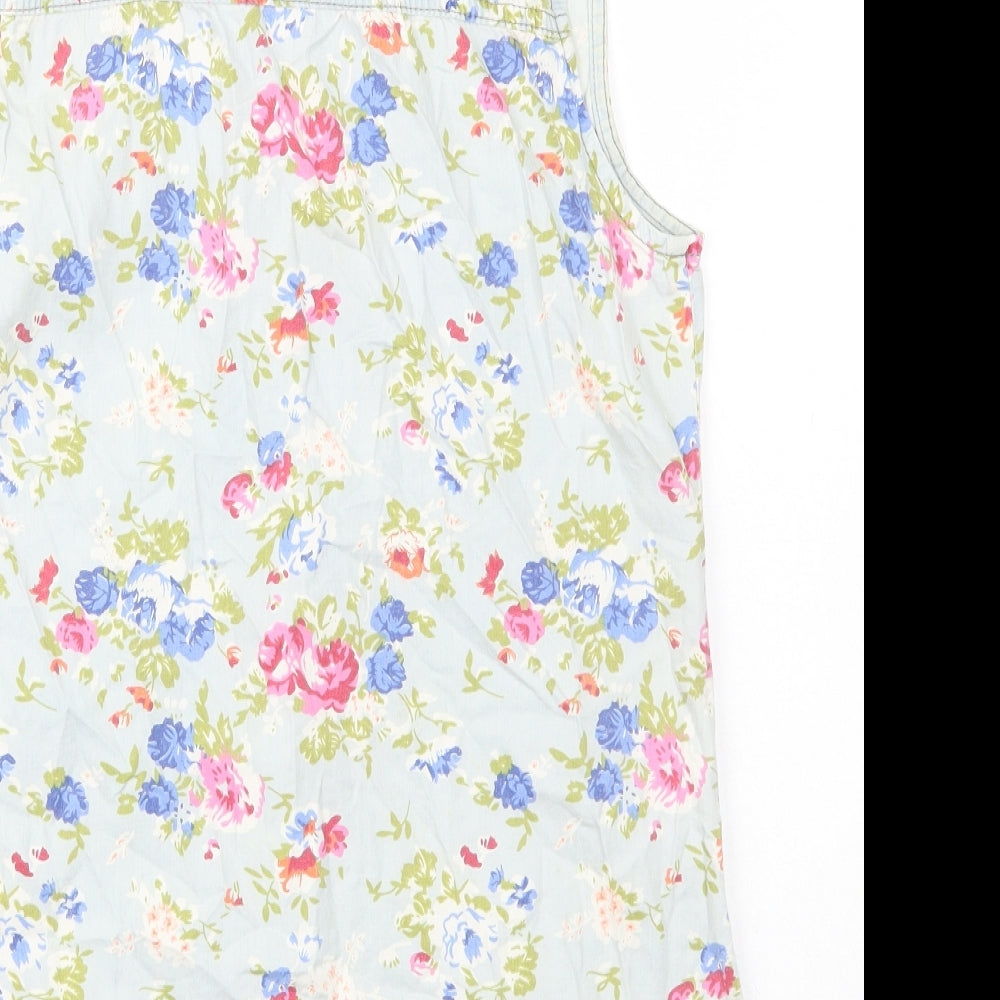 Preworn Womens Multicoloured Floral Cotton Basic Button-Up Size S Collared