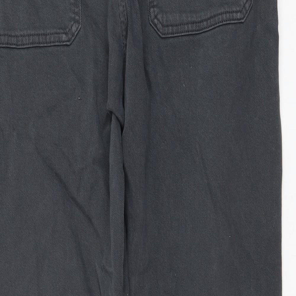 Marks & Spencer Womens Grey Cotton Tapered Jeans Size 32 in L31 in Regular Zip