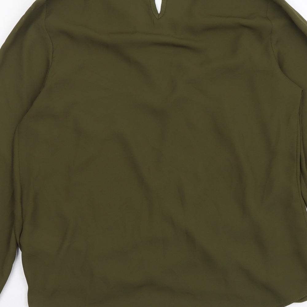 New Look Womens Green Polyester Basic Blouse Size 8 Round Neck