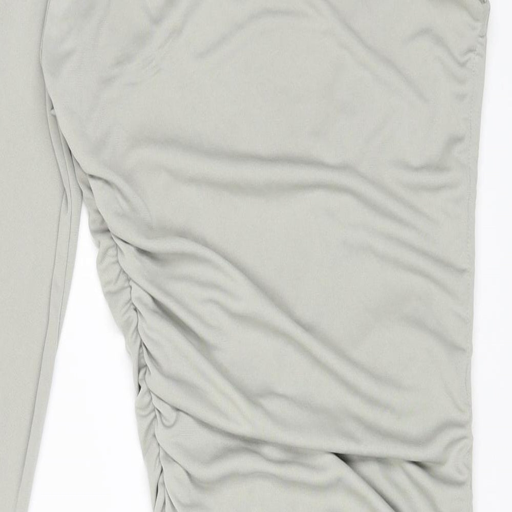 Zara Womens Grey Polyester Bodycon Size XS Off the Shoulder Zip