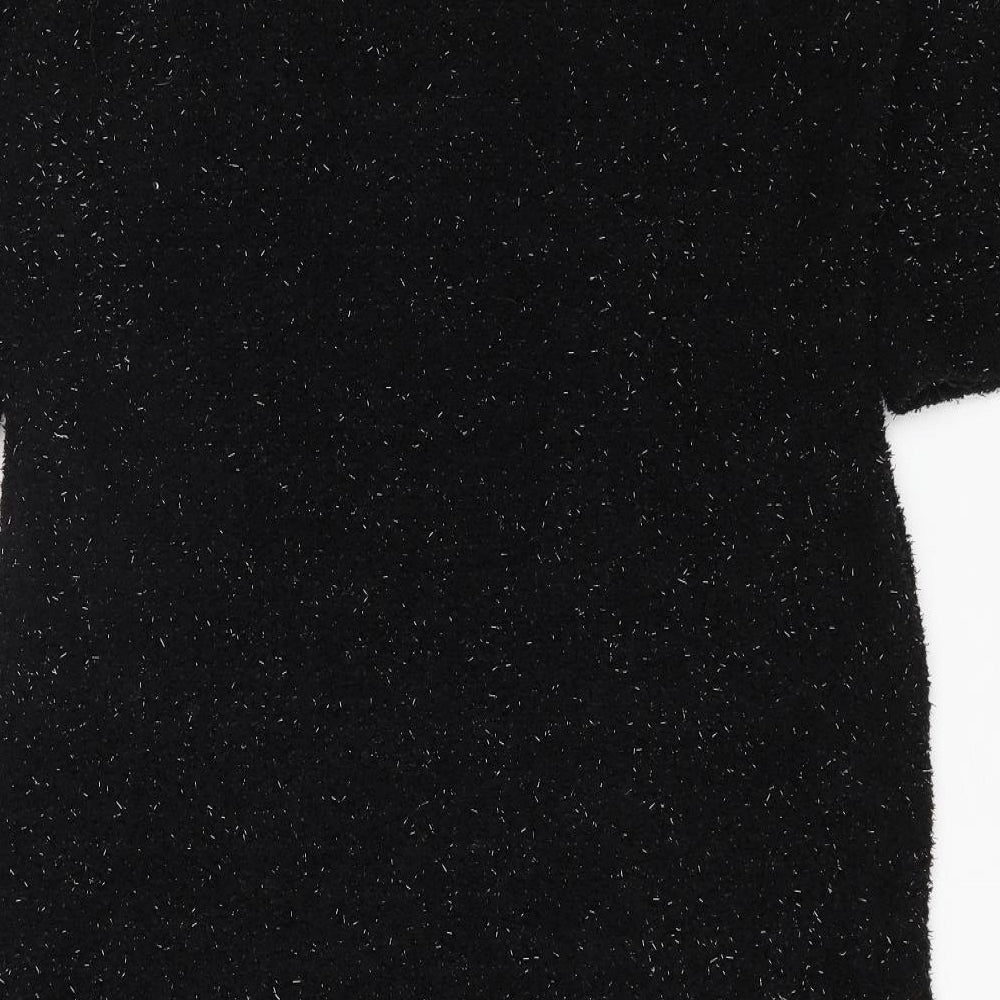 River Island Womens Black Polyester Shift Size 12 Square Neck Pullover