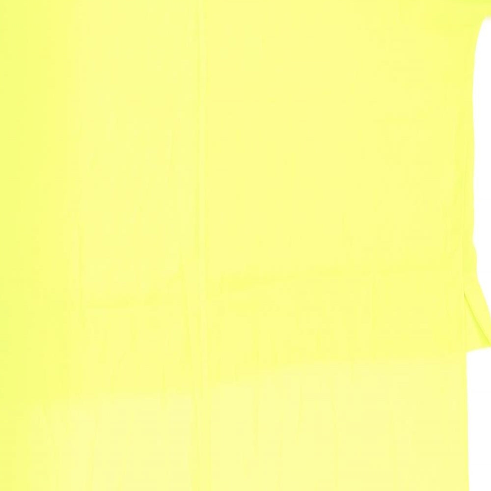 River Island Womens Yellow Polyester Basic Blouse Size 14 Boat Neck - Cropped front